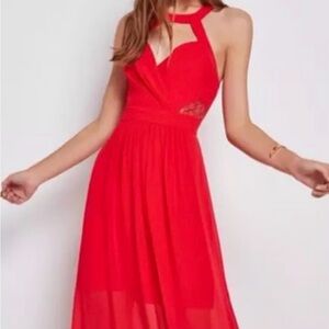 BCBGeneration Red Chiffon Dress (size 6)